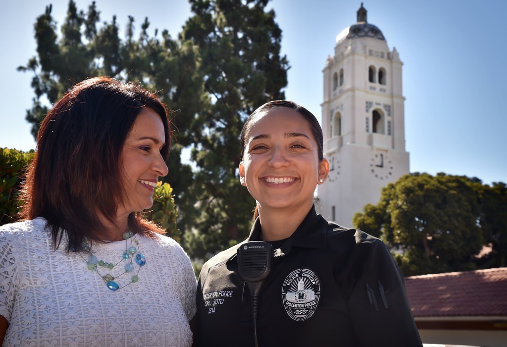 Rani Goyal, principal of Fullerton Union High School, left, with Cpl. Gabby Soto, the School Resource Officer from the Fullerton PD. Photo by Steven Georges/Behind the Badge OC