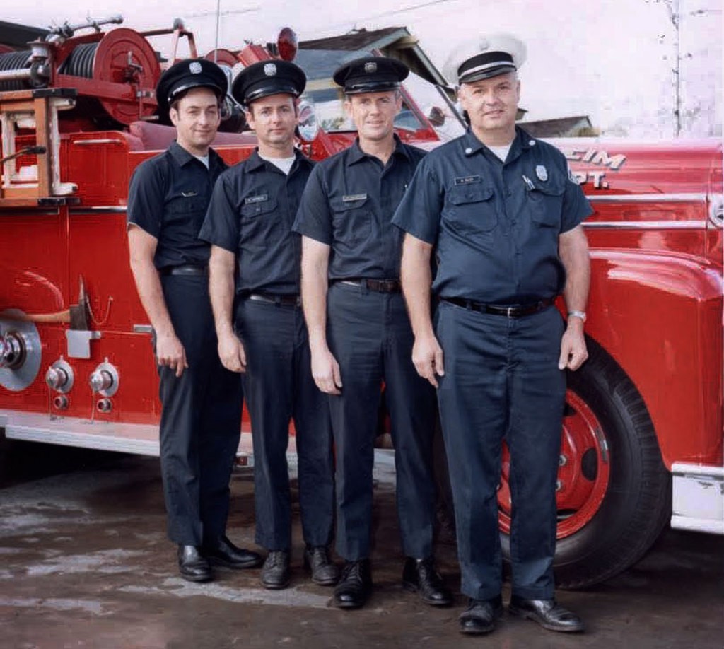 1971 Station 4B - From left, Bob Hirst, Ray Verbeck, Mark Wilmoth, Russ Riley (father of Tim Riley) Photo provided by AF&R