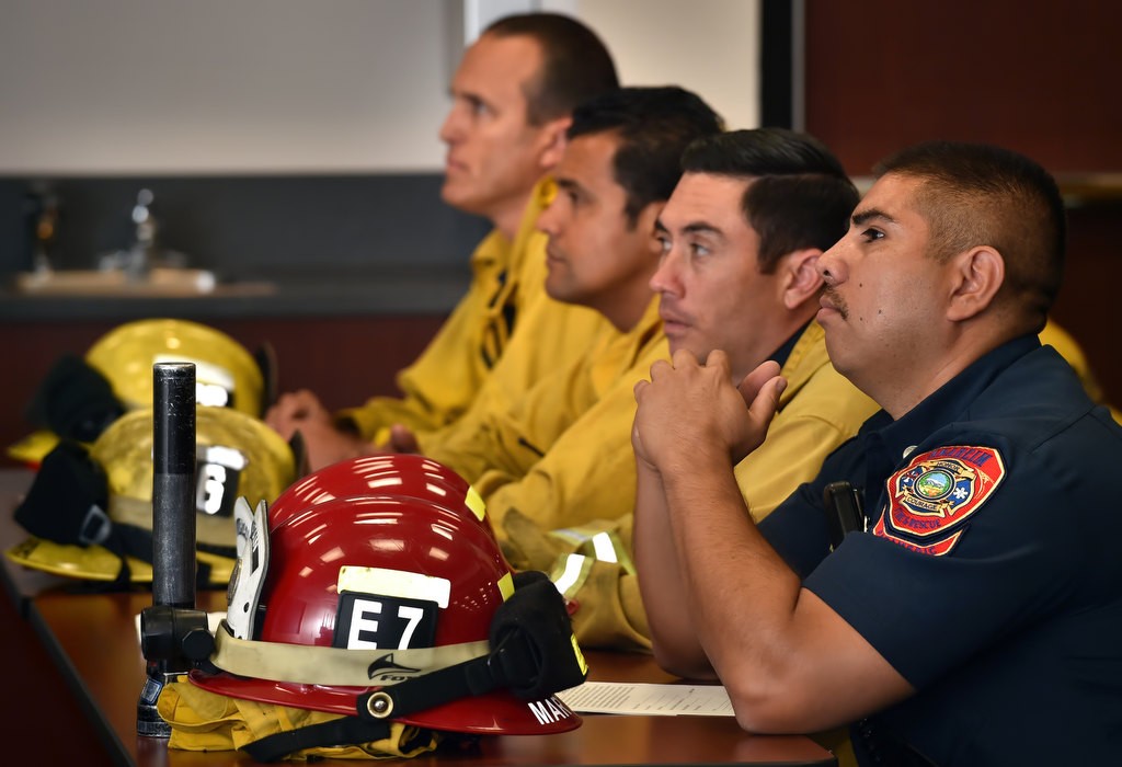 Firefighters from Anaheim Fire & Rescue attend an elevator rescue training session hosted by AF&R at their headquarters. Photo by Steven Georges/Behind the Badge OC
