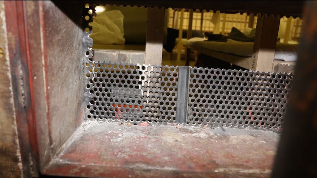 A photograph of the air vents before OCSD added vertical bars that are expected to thwart any potential escape attempt. Photo courtesy OCSD. 