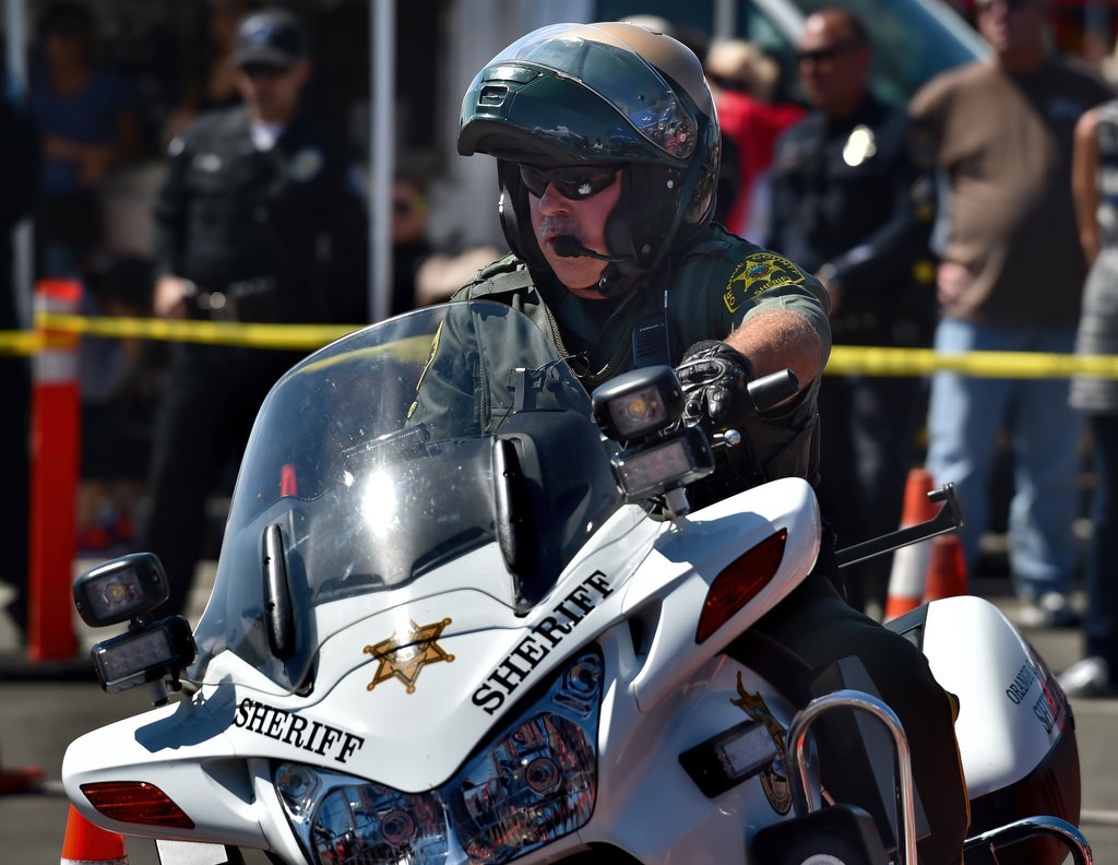 OCSDÕs James Johnston during the 2016 OCTOA (Orange County Traffic Officers Association) Motor Rodeo at Huntington Beach. Photo by Steven Georges/Behind the Badge OC