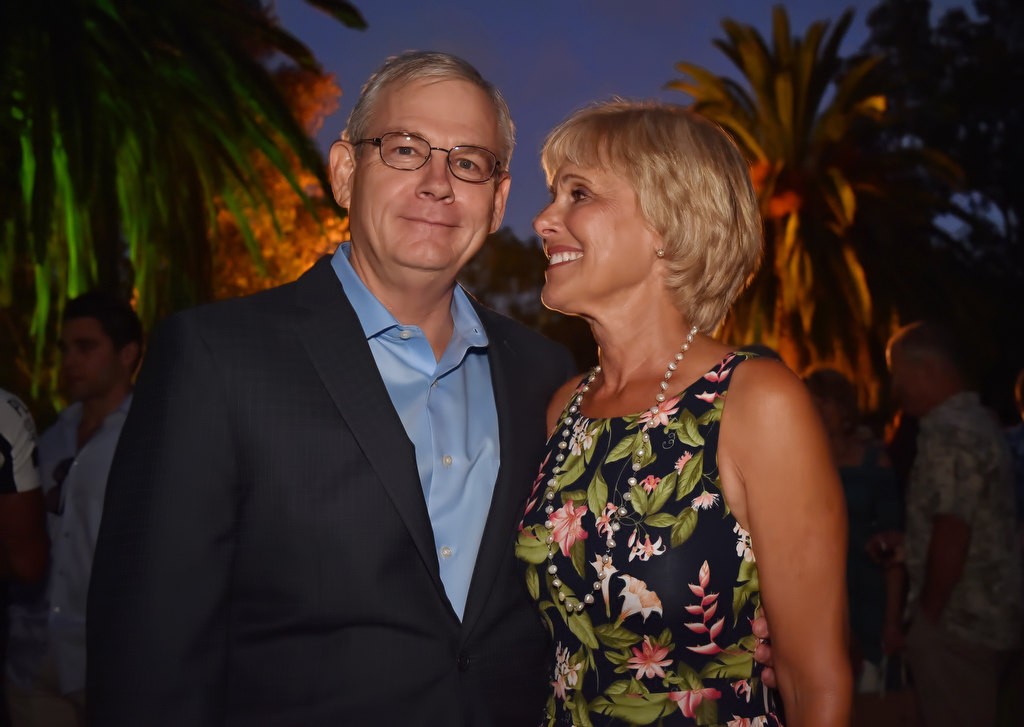 Anaheim Fire & Rescue Chief Randy Bruegman with his wife, Susan Bruegman, board chairperson for the Orange County Family Justice Center Foundation at the foundation’s fundraiser. Photo by Steven Georges/Behind the Badge OC