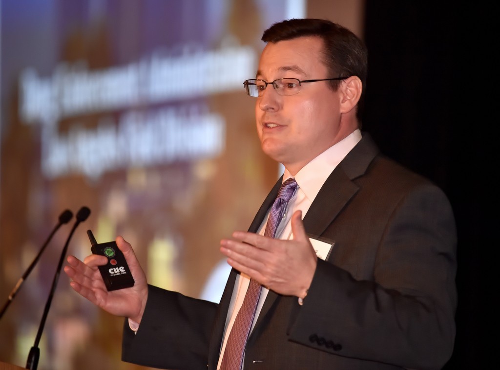 DEA Blaine Bridenball talks about opioid trafficking trends during the 12th Annual Community First Conference. Photo by Steven Georges/Behind the Badge OC