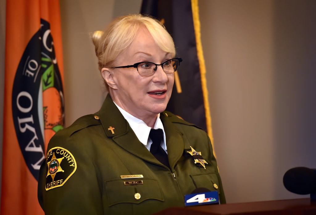 OC Sheriff’s Chaplain Kathleen Kooiman gives the invocation at the start of Donate Life America’s Rose Dedication ceremony. Photo by Steven Georges/Behind the Badge OC