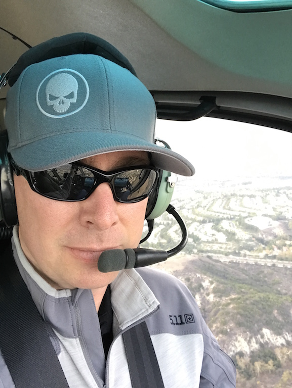 Yorba Linda resident Justin Lasley, 40, up in Duke 1 on the way to Chiquita Springs to observe the OCSD Aviation Support Unit in action. Photo courtesy Jason Lasley. 