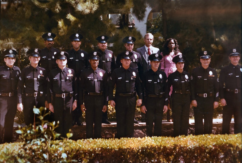 Officer Doyle poses with her colleagues in 1983 when G.R.I.P was launched. Photo courtesy of Adrienne Brandes