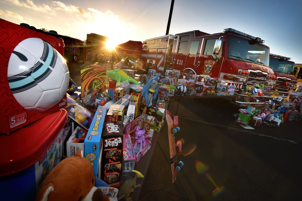 Toys collected for the Spark of Love Toy Drive. Photo by Steven Georges/Behind the Badge OC