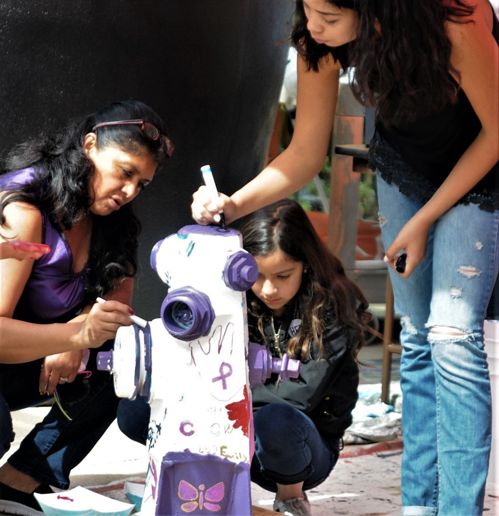 Repurposed fire hydrants were transformed into works of art by children from three Anaheim youth groups during an event hosted by Anaheim Fire & Rescue on March 4. The painted hydrants will then be auctioned off and the proceeds will go back to the groups. Photo by Lou Ponsi/Behind the Badge