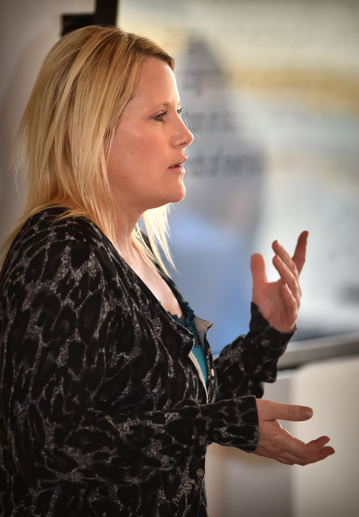 Carrie De Laurie of St. Jude Medical Center talks about Mental Health and Homelessness during the Homeless 101 seminar. Photo by Steven Georges/Behind the Badge OC