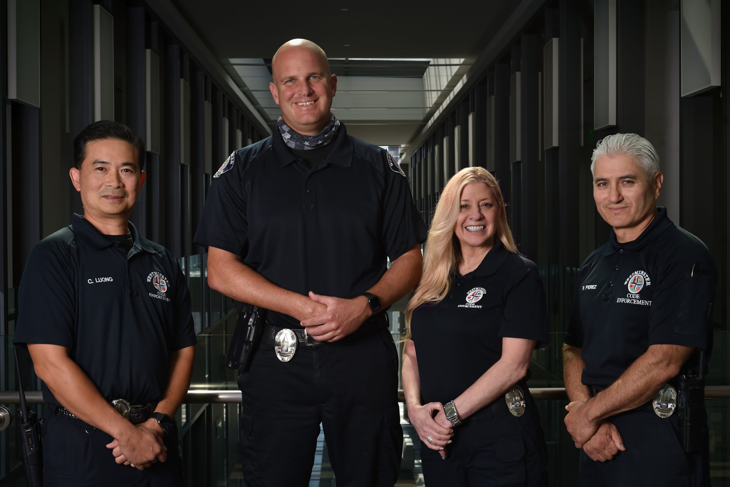 Westminster police officers and Code Enforcement work side-by-side 