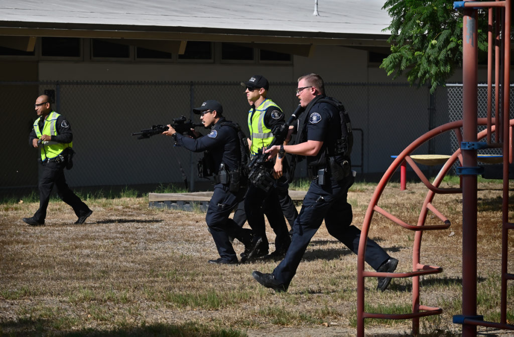 Tustin police train for active shooter scenario at local school ...