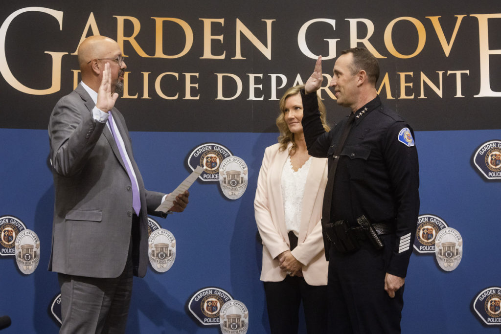 Garden Grove Swears In New Chief Of Police Behind The Badge 